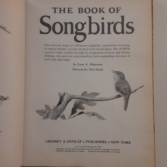 THE BOOK OF SONGBIRDS w/ 78 rpm record of bird songs - Picture 3 of 10